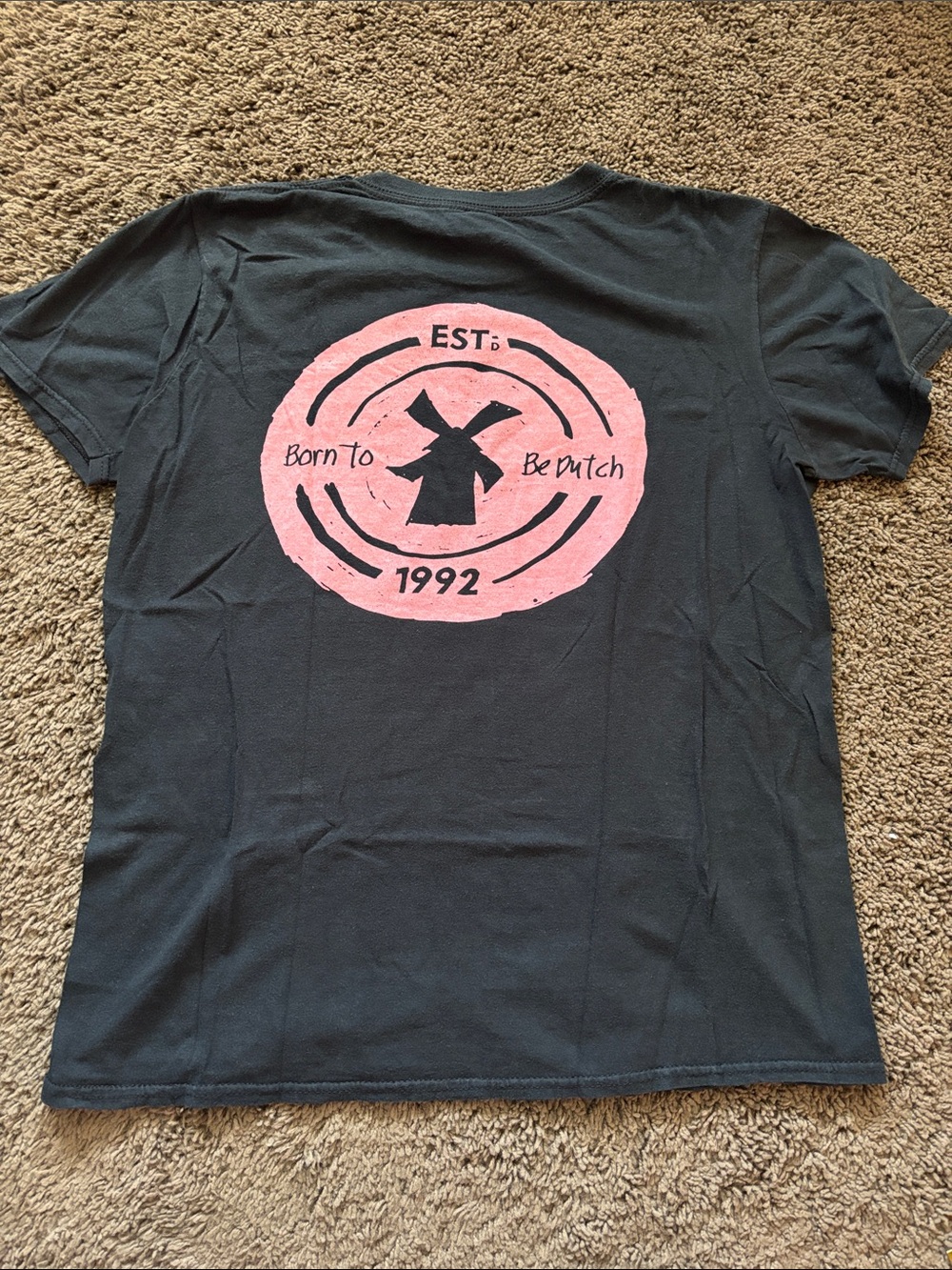 Born To Be Dutch Graphic Tee - Black with Pink Logo